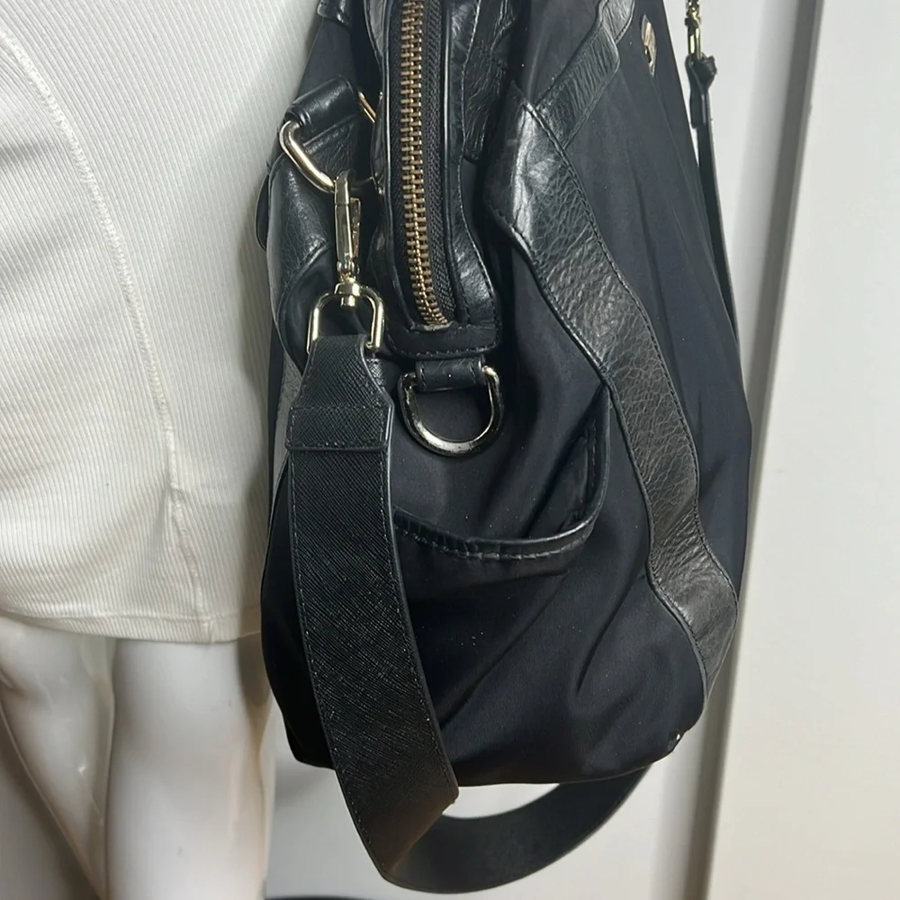 Rebecca Minkoff Knocked Up Diaper Bag Black Nylon & Leather